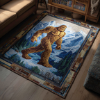 Mighty Bigfoot area rug in a living room