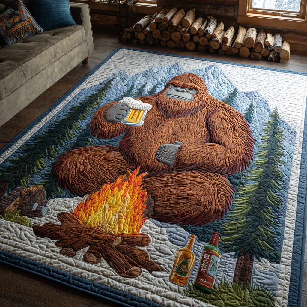 Mighty Bigfoot area rug in a living room