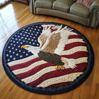 Mighty Eagle Round Mat Rug - washable non-slip printed rug