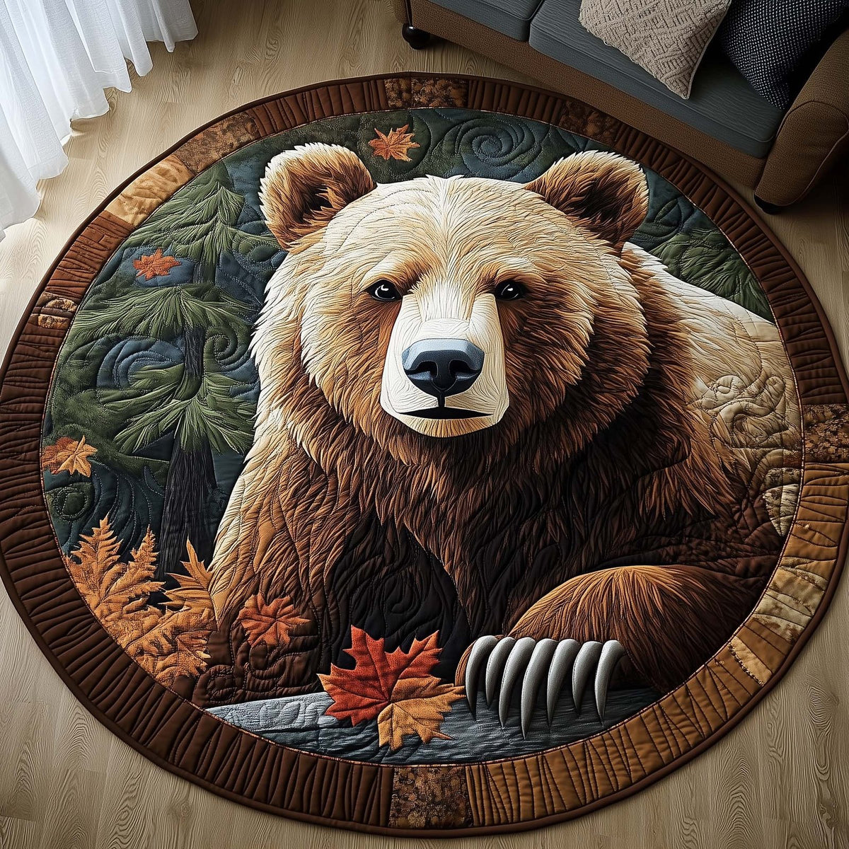 Mighty Guardian Round Mat Rug - washable non-slip printed rug