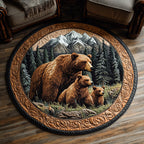 Mighty Paw Round Mat Rug - washable non-slip printed rug