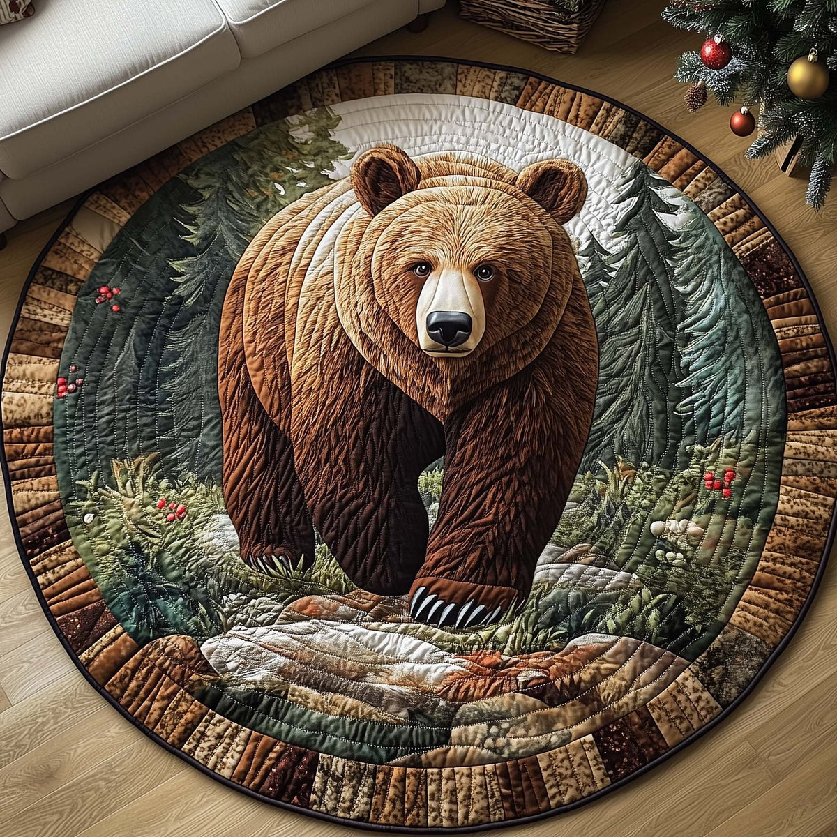 Mighty Walk Round Mat Rug - washable non-slip printed rug