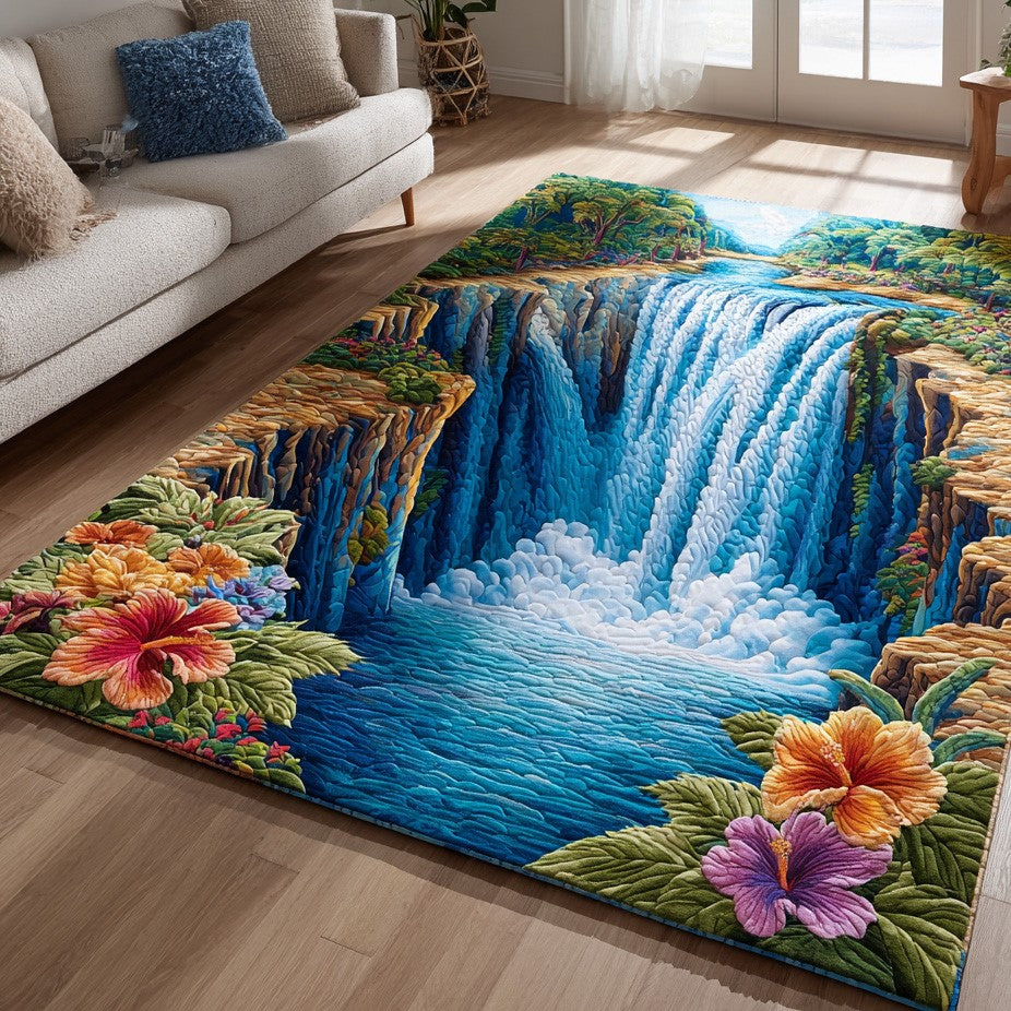 Mist Peak area rug in a living room