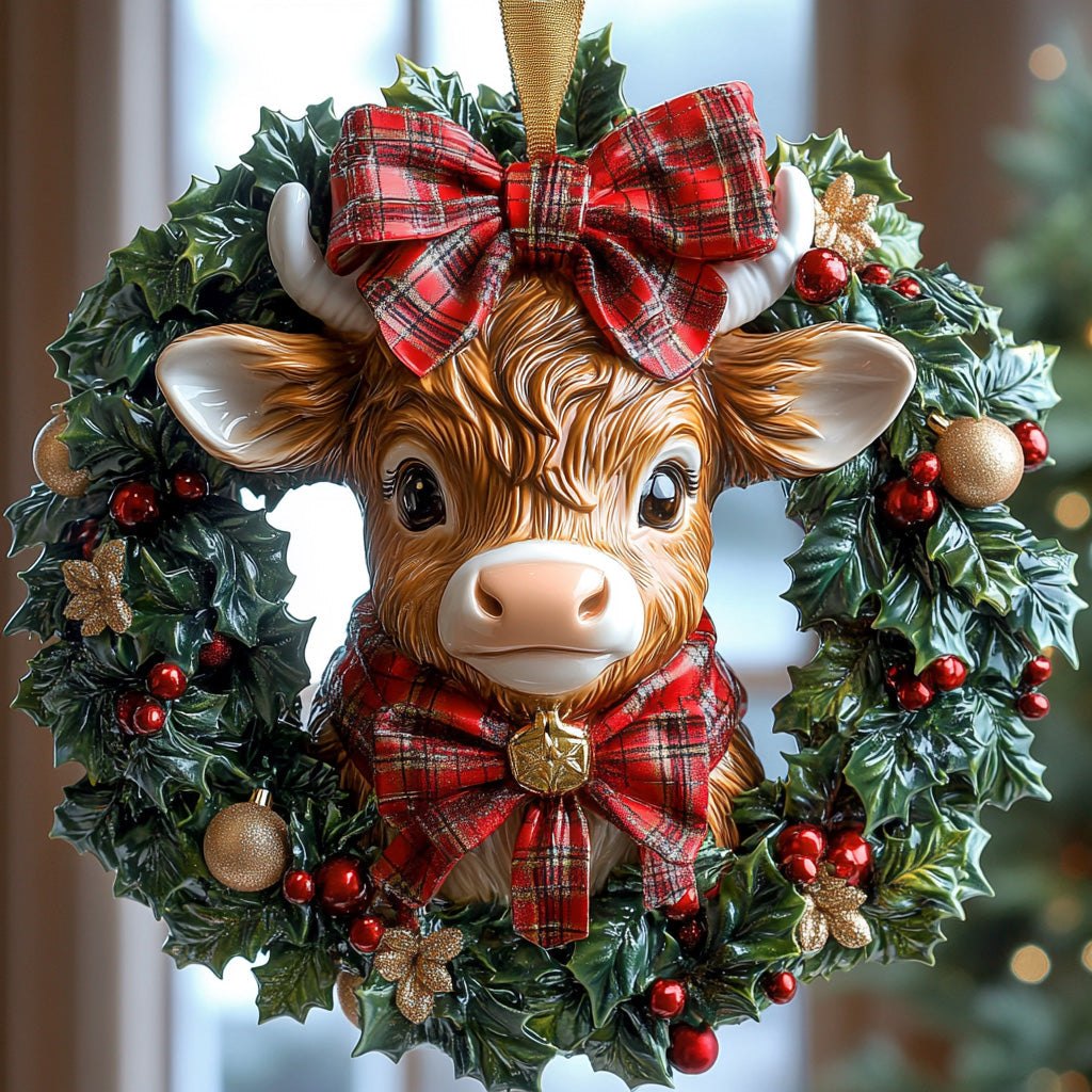Mistletoe Calf Christmas Ornament