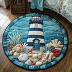 Misty Beacon Round Mat Rug - washable non-slip printed rug