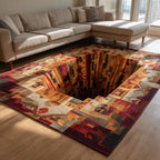 Modern Tribal area rug in a living room