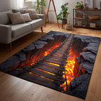 Molten Pathway area rug in a living room