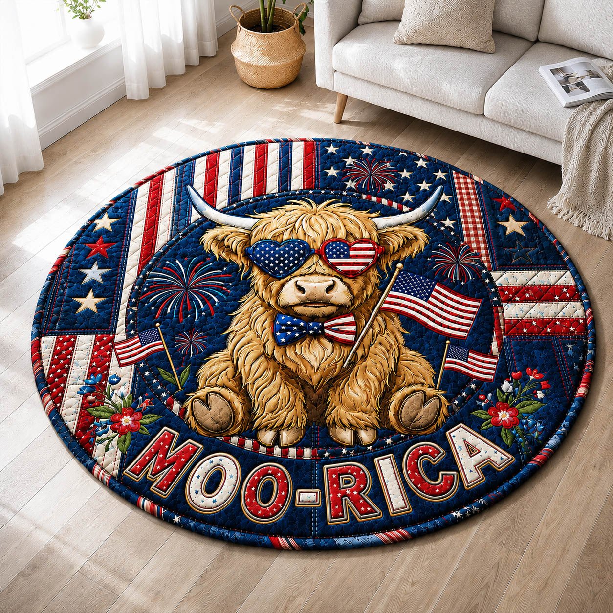 Moo Rica Round Mat Rug - Nature Design | Serene Home Decor