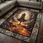 Moonfire Witch area rug in a living room