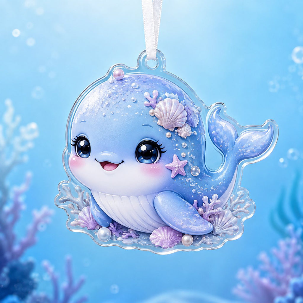 Moonlight Baby Whale Christmas Ornament