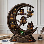 Moonlight Coven wooden block, laser-cut 3-layer wood