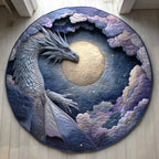 Moonlight Sentinel Round Mat Rug - washable non-slip printed rug