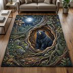 Moonlit Bear area rug in a living room