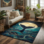 Moonlit Dive area rug in a living room