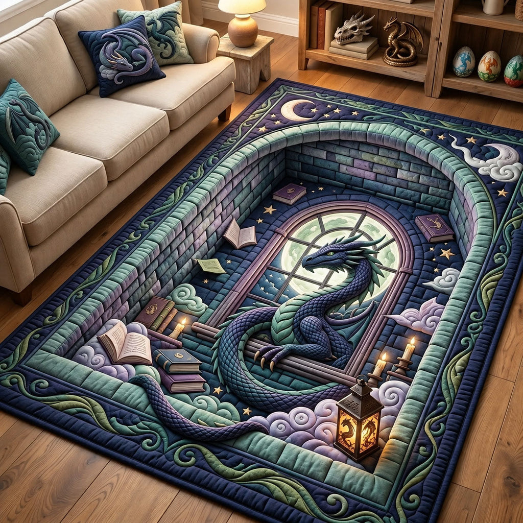 Moonlit Dragon Window area rug in a living room
