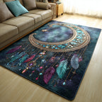Moonlit Dreamcatcher area rug in a living room