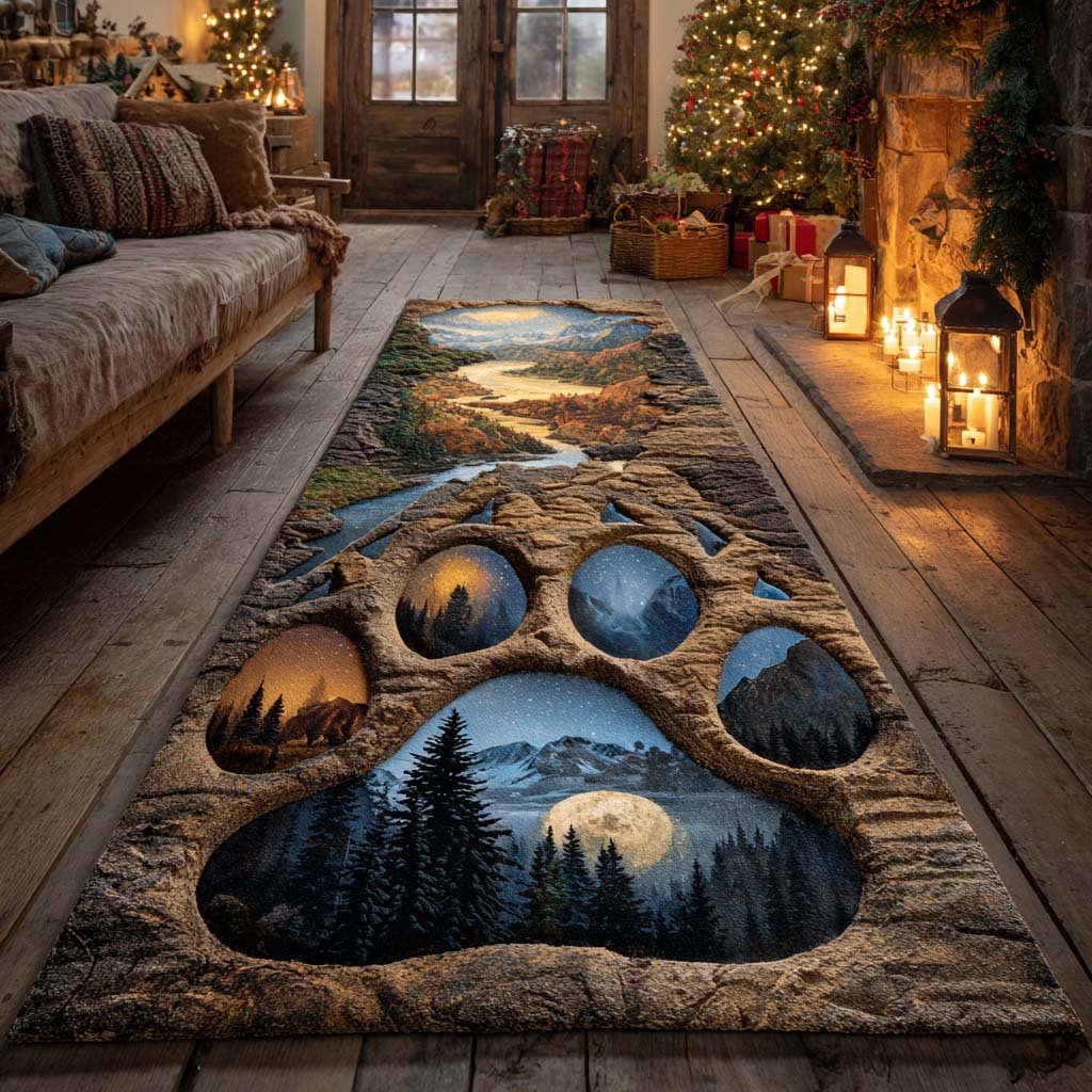Moonlit Journey Runner Carpet Runner Rug - Cute Pet Design | Animal Printed Runner Rug