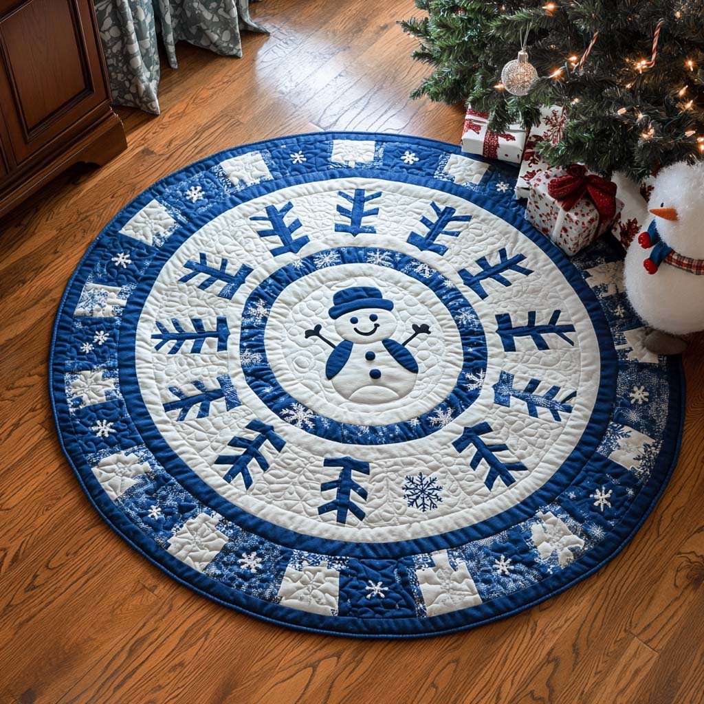Moonlit Lodge Round Mat Rug - washable non-slip printed rug