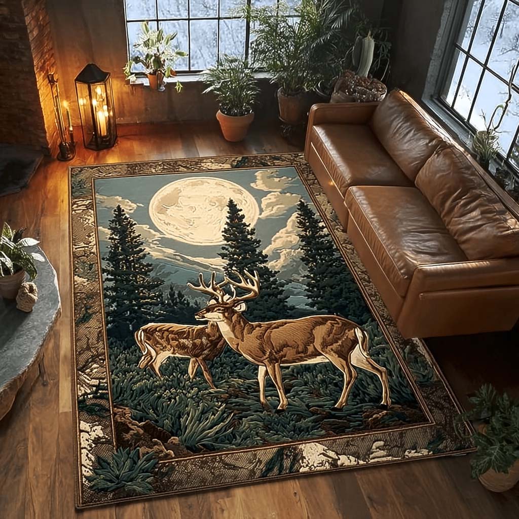 Moonlit Majesty area rug in a living room
