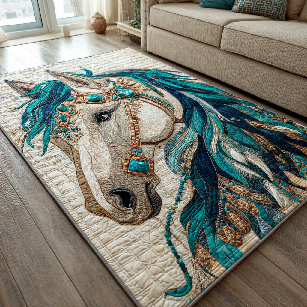 Moonlit Mustang area rug in a living room