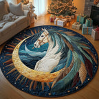 Moonlit Noble Round Mat Rug - washable non-slip printed rug