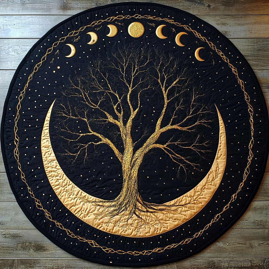 Moonlit Path Round Mat Rug - washable non-slip printed rug