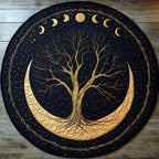 Moonlit Path Round Mat Rug - washable non-slip printed rug