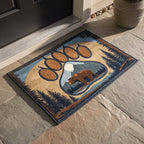 Moonlit Paw Trail Doormat - Nature Design | Printed Welcome Doormat