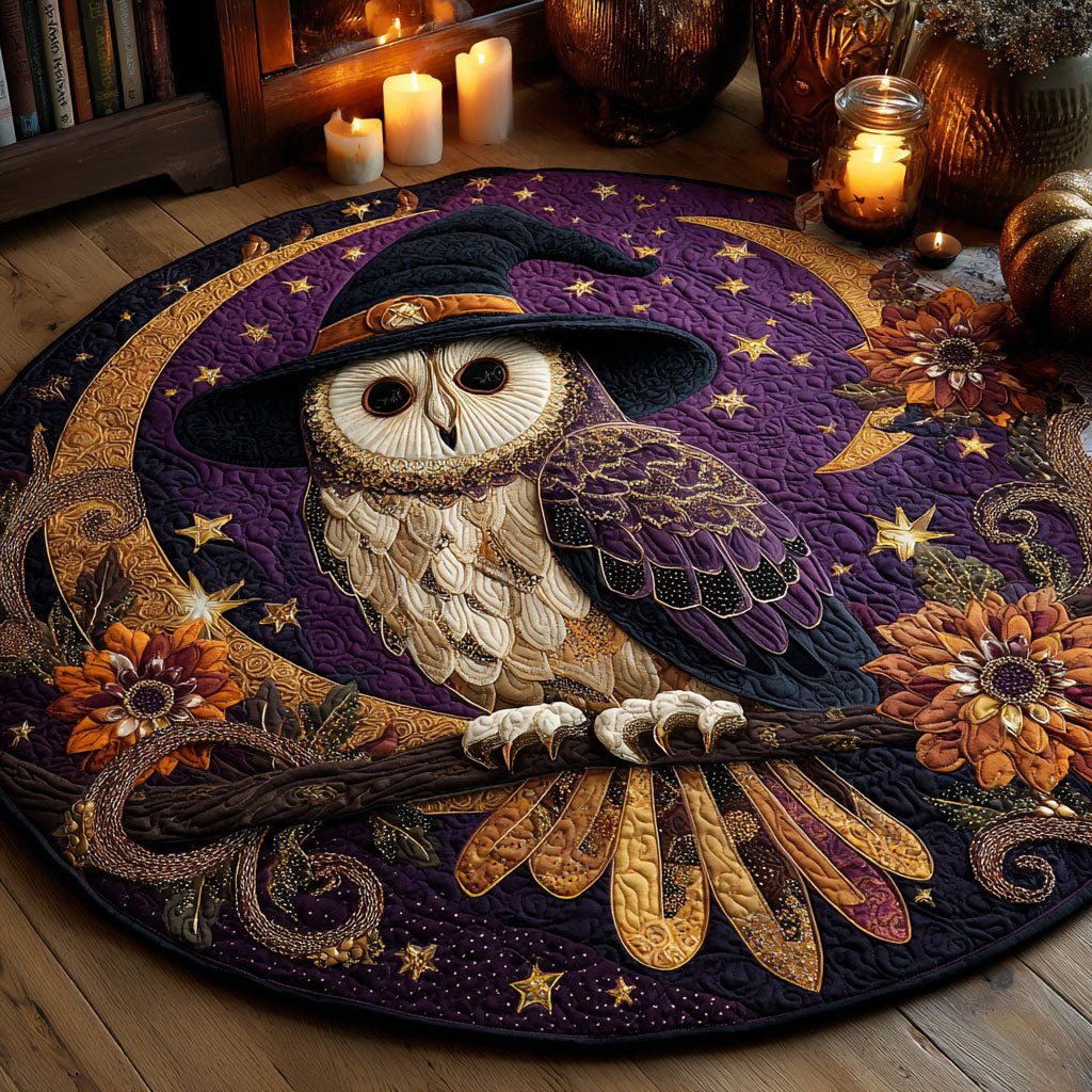 Moonlit Sentine Round Mat Rug - washable non-slip printed rug