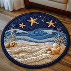 Moonlit Shoreline Round Mat Rug - washable non-slip printed rug