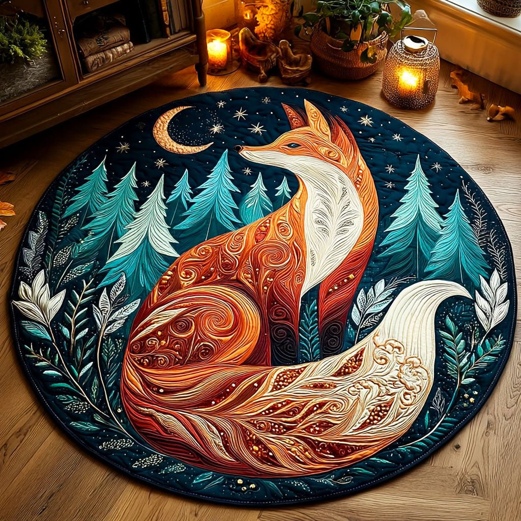 Moonlit Solitude Round Mat Rug - washable non-slip printed rug