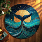 Moonlit Tail Round Mat Rug - washable non-slip printed rug