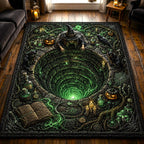 Moonlit Witch area rug in a living room