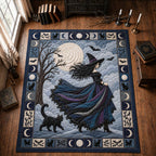 Moonlit Witch Walk area rug in a living room