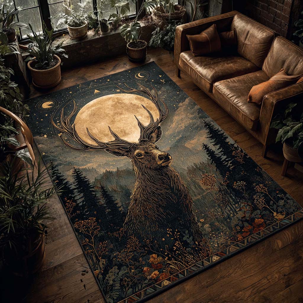 Moonrise Majesty area rug in a living room