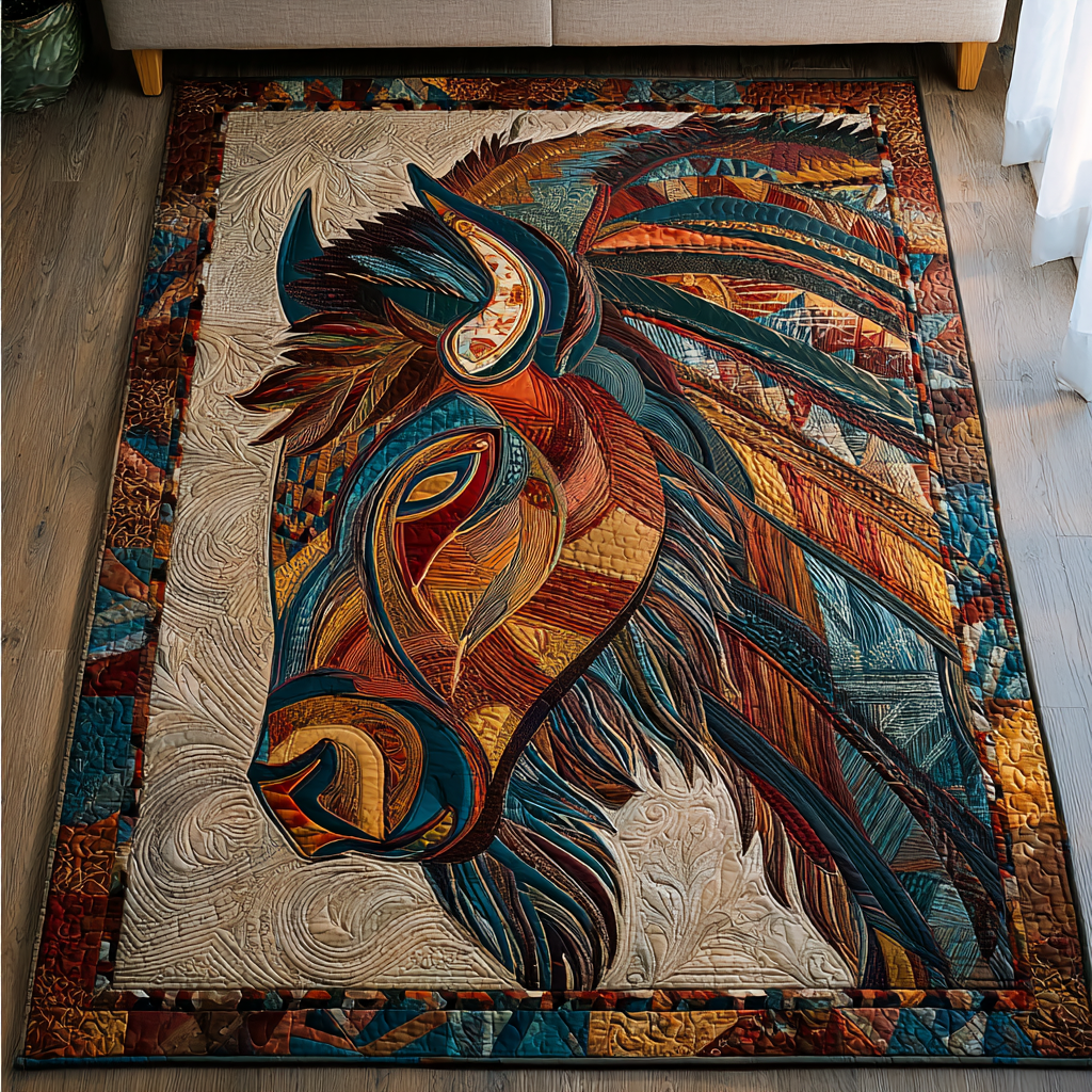Morning Bison area rug in a living room