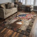 Morning Deer area rug in a living room