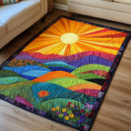 Morning Glow area rug in a living room