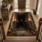 Mortal Pit area rug in a living room