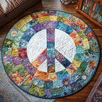 Mosaic of Love Round Mat Rug - washable non-slip printed rug