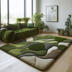 Moss Green area rug in a living room