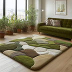 Moss Green area rug in a living room