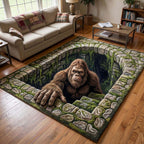Mossy Depths area rug in a living room