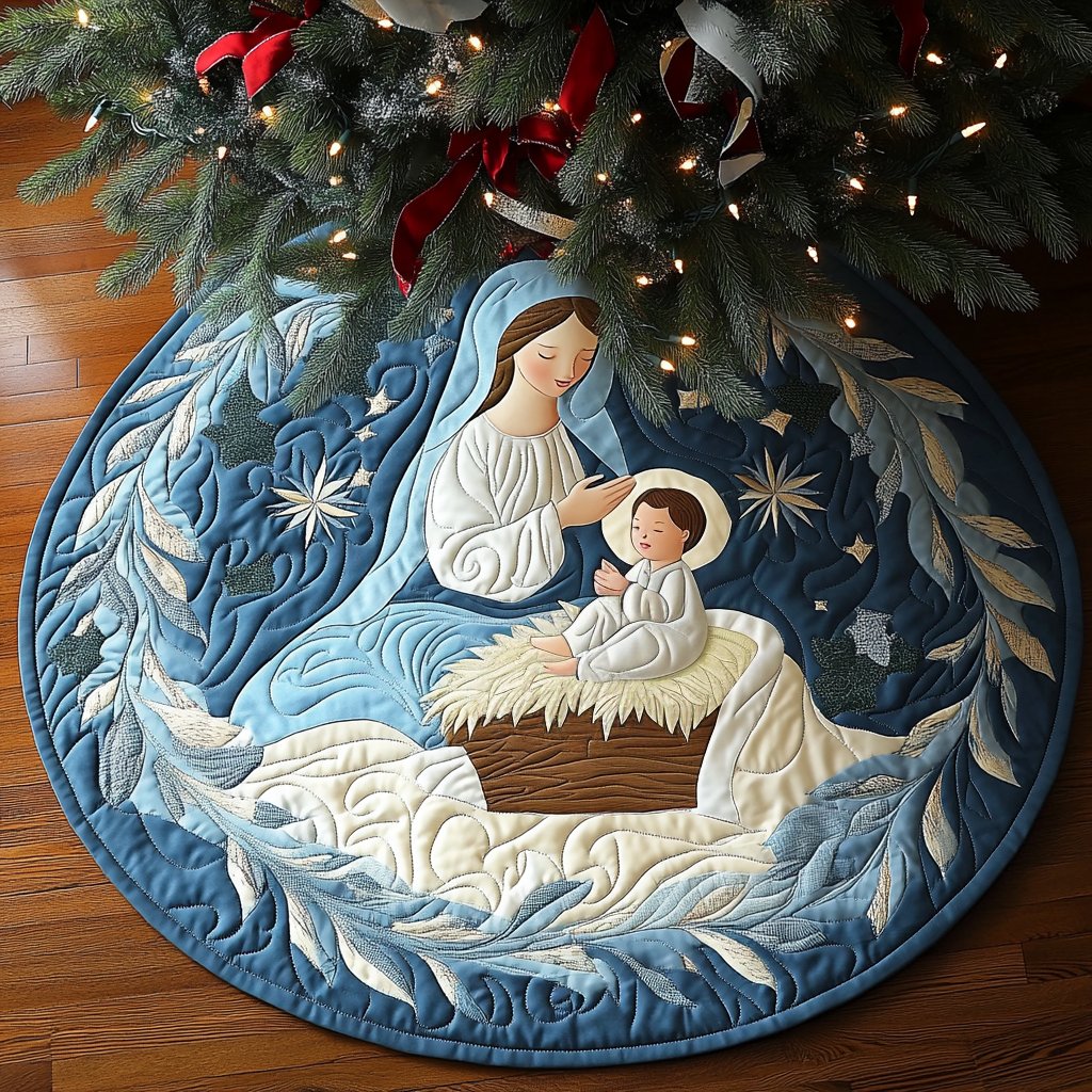 Mother Mary Round Mat Rug - Nature Design | Serene Home Decor