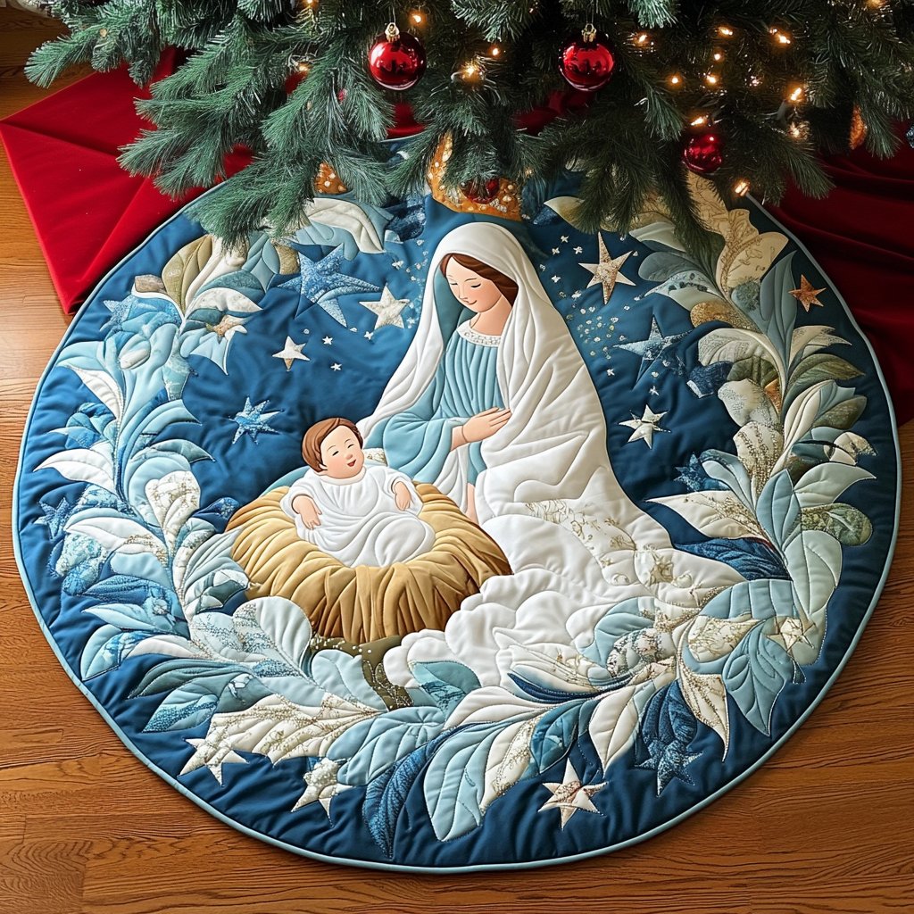 Mother Mary Round Mat Rug - washable non-slip printed rug