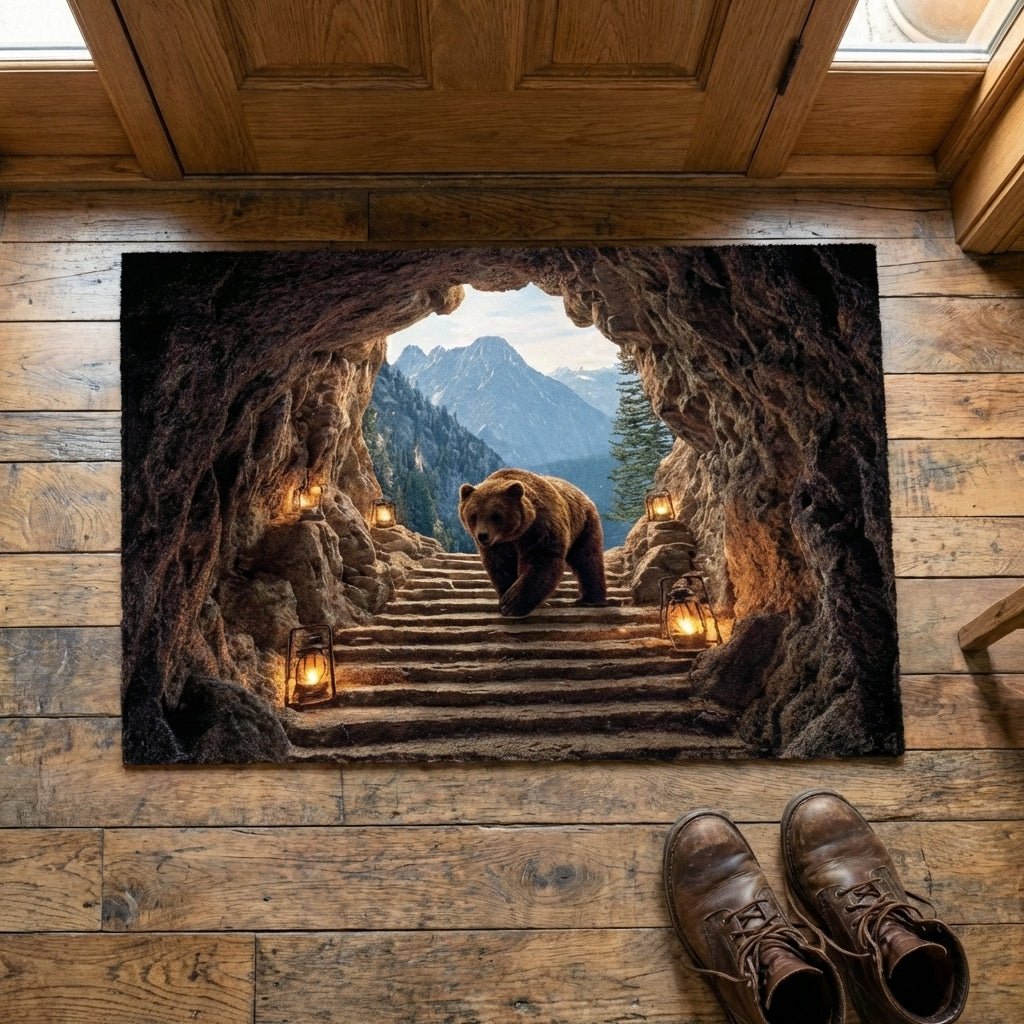 Mountain Bear Doormat - Cute Animal Design | Printed Welcome Doormat