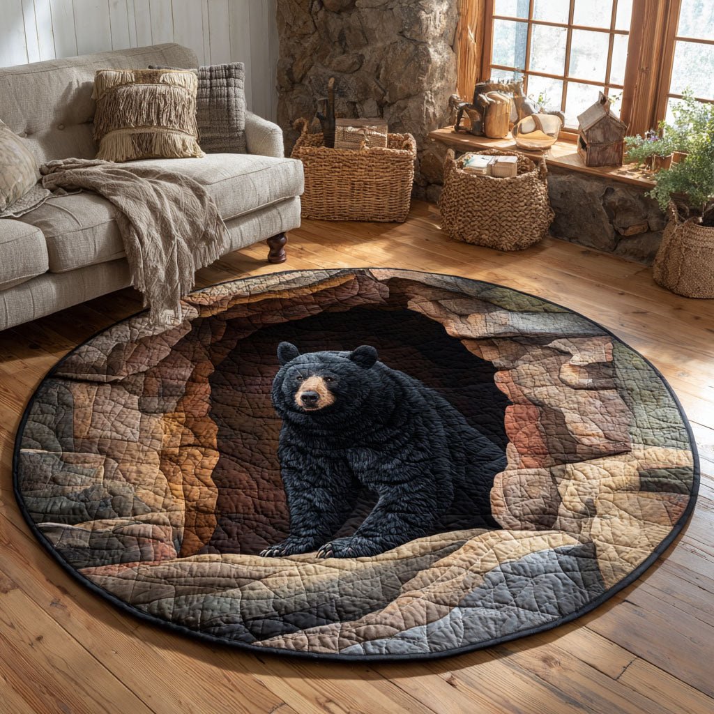 Mountain Bear Round Mat Rug - Cute Pet Design | Animal Printed Home Decor