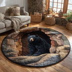 Mountain Bear Round Mat Rug - Cute Pet Design | Animal Printed Home Decor