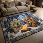 Mountain Bigfoot area rug in a living room