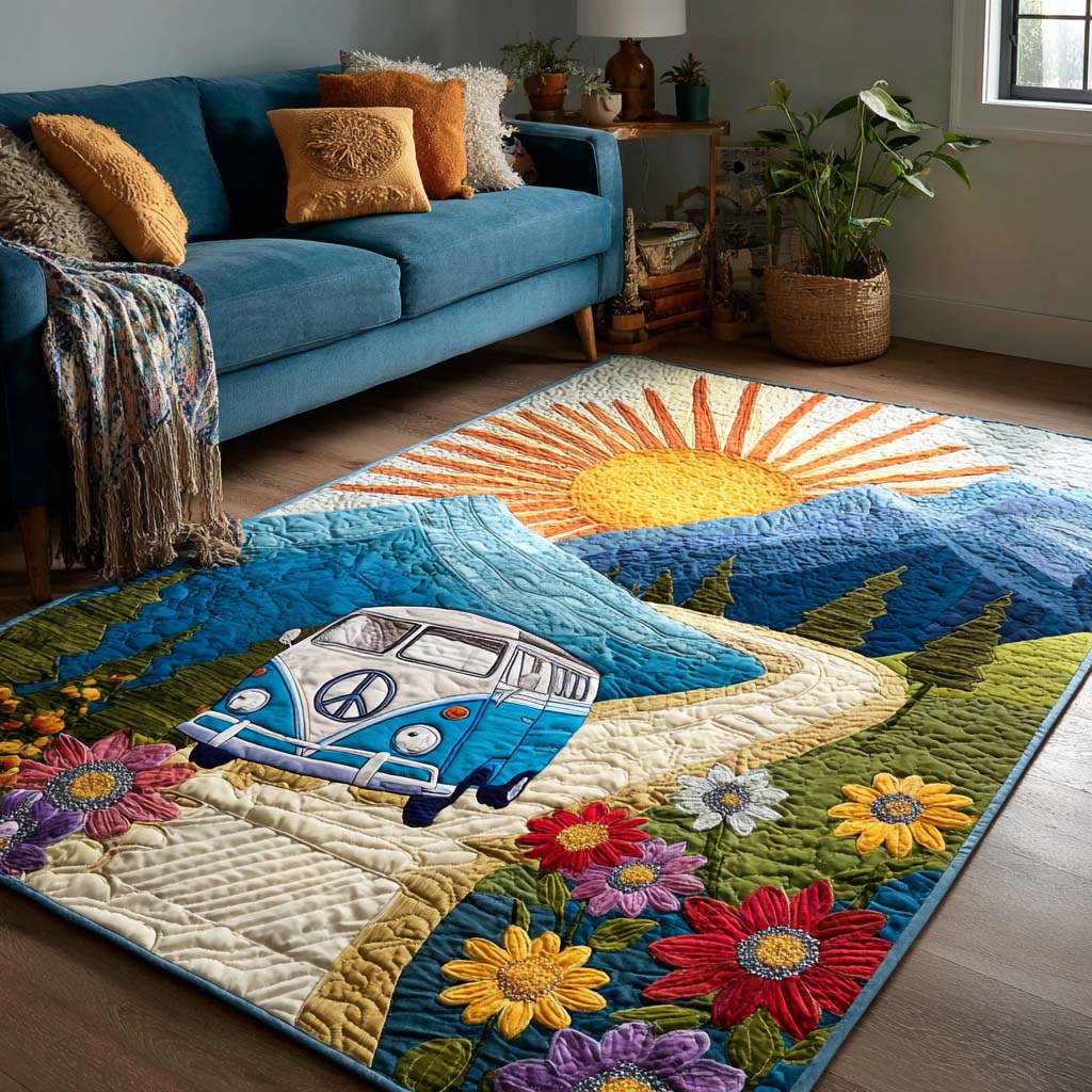 Mountain Glow area rug in a living room